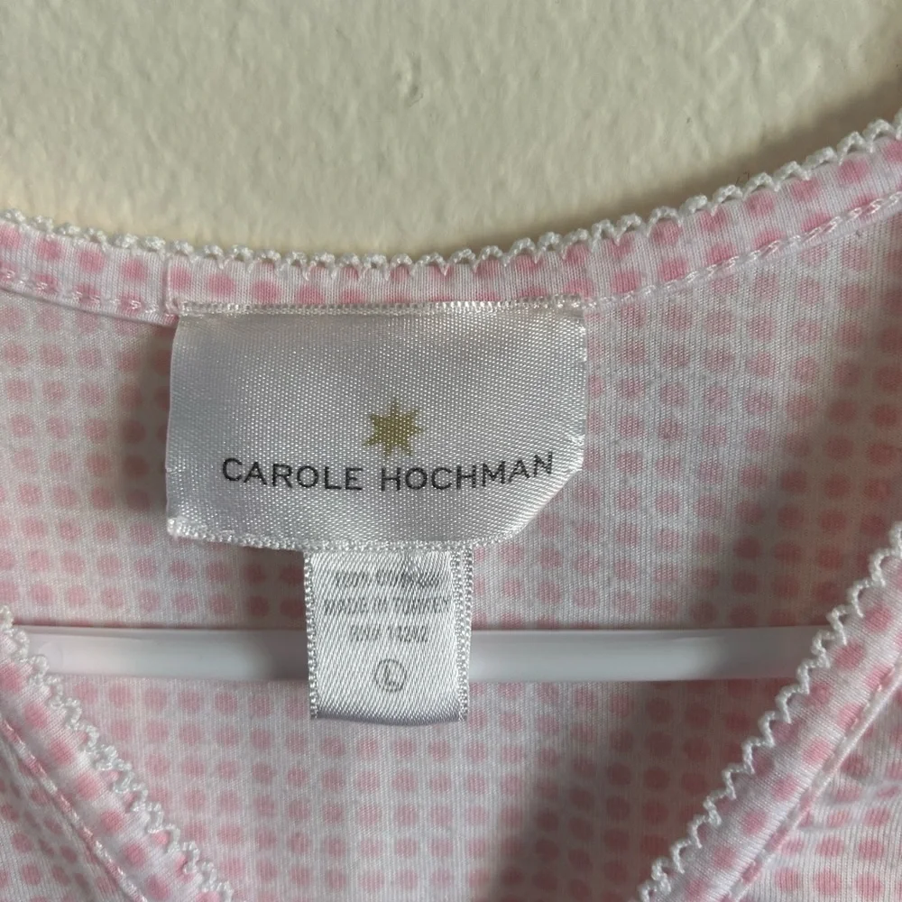 Carole Hochman Large pink, and white gingham sleeveless nightgown